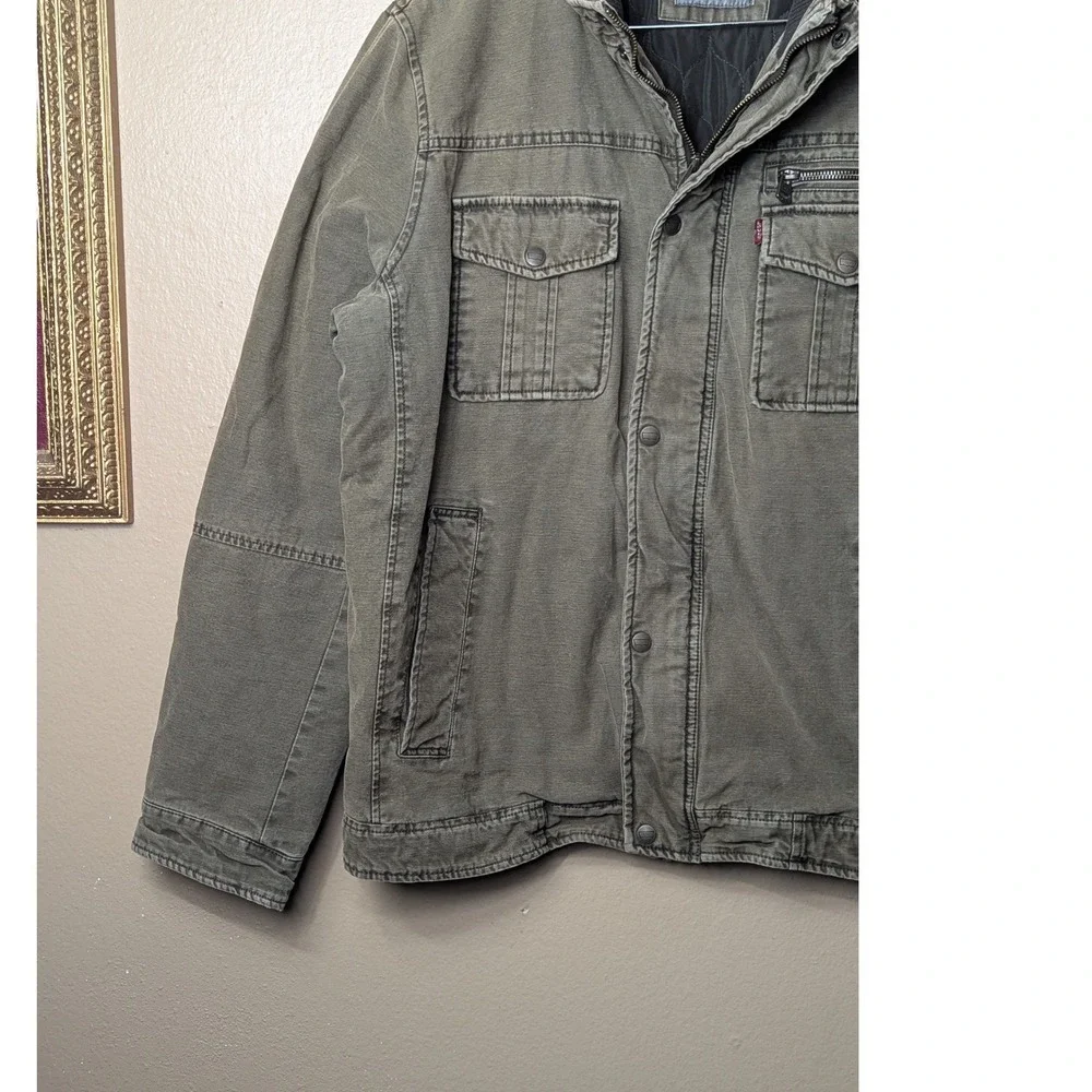 Levis Field Jacket Mens XL Brown Gorpcore Rugged Canvas Quilted Utility Coat